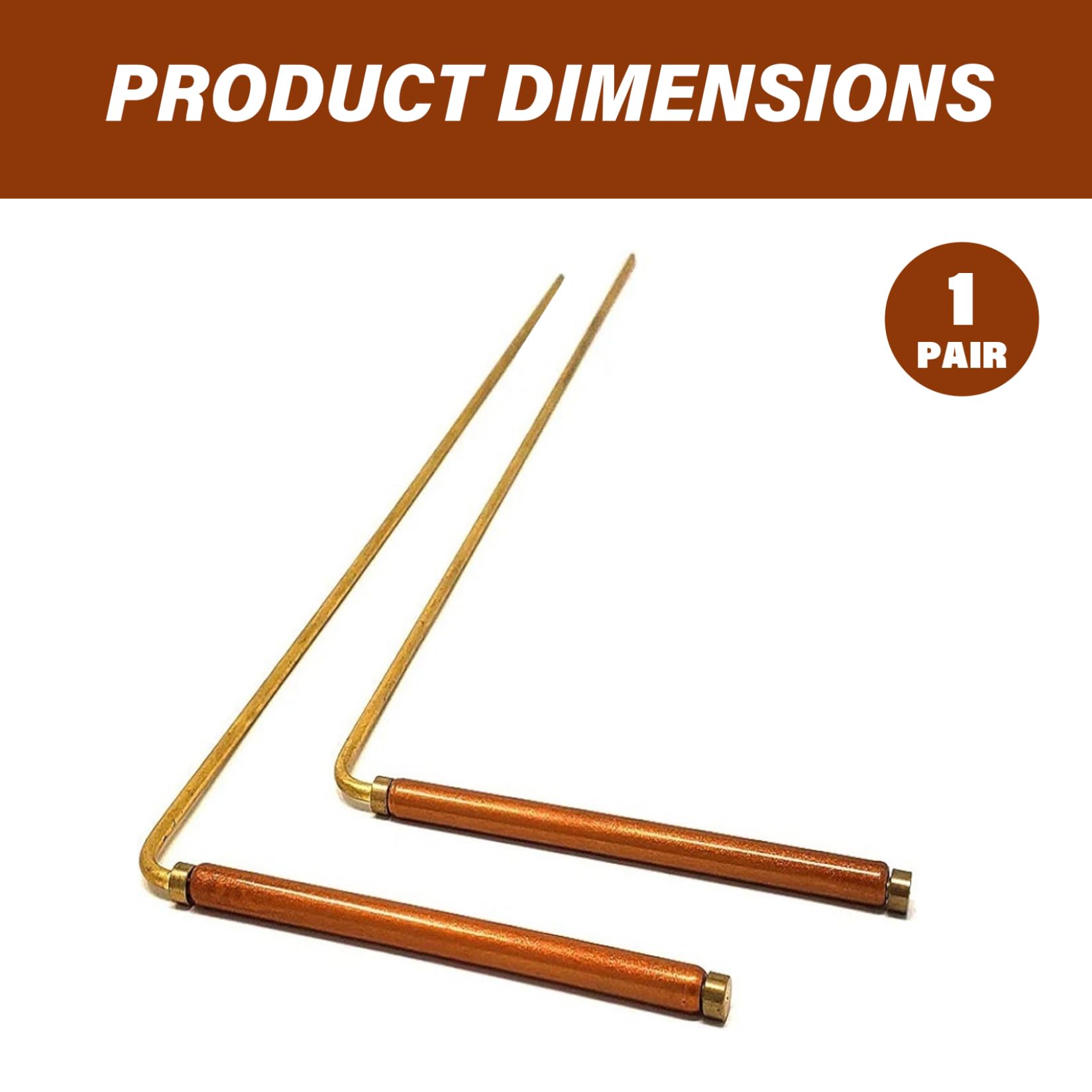 Baguettes de sourcier en cuivre, 1 Paire, Baguettes de sourcier Portables, détecteur métaux spirituels en cuivre pour la Chasse aux fantômes, l'eau, Les trésors et Les Outils Recherche