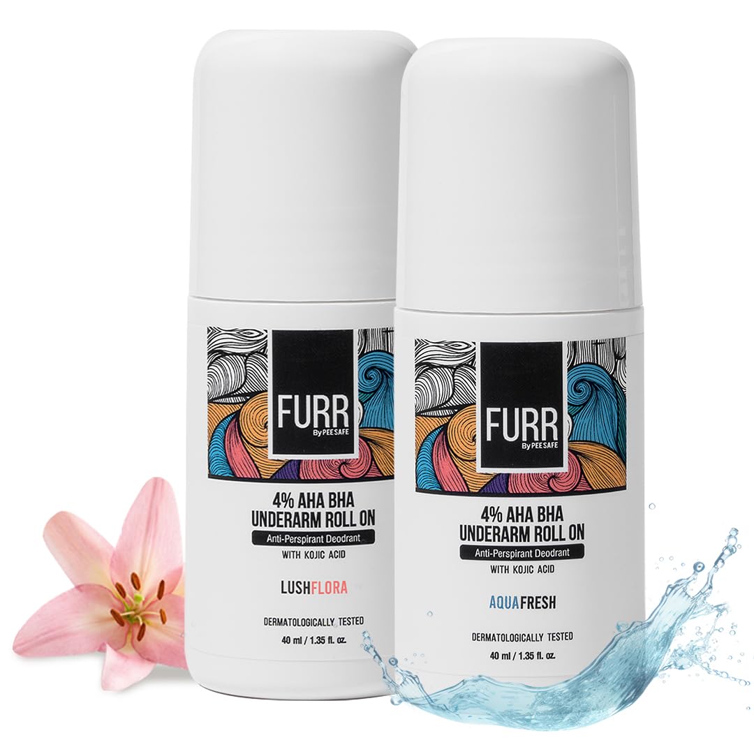 FURR 4% AHA BHA Underarm Roll On with Kojic Acid | Aqua Fresh & Lush Flora Fragrance | 40ml x 2 Units | Helps Reduce Pigmentation, Prevents Body Odour & Brightens Skin | Dermatologically Tested | Antiperspirant-image-40