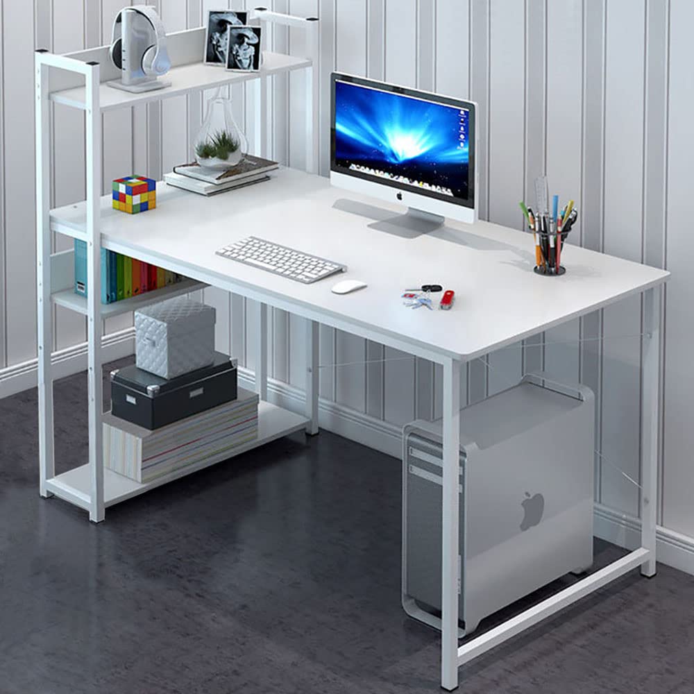 Buy Computer Desk with Storage Shelves, Modern Sturdy Office Desk