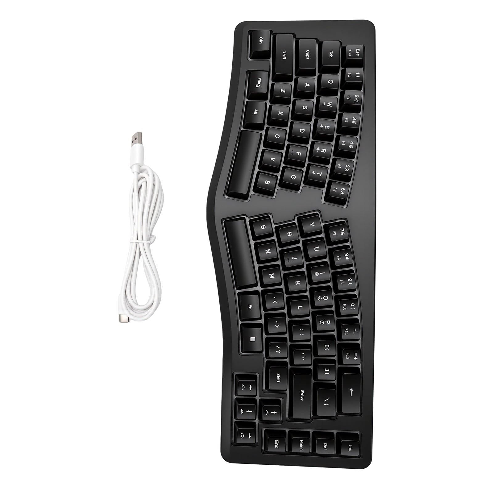 Tastiera Ergonomica Divisa 69 Tasti RGB Dinamico Cablato (BLACK)