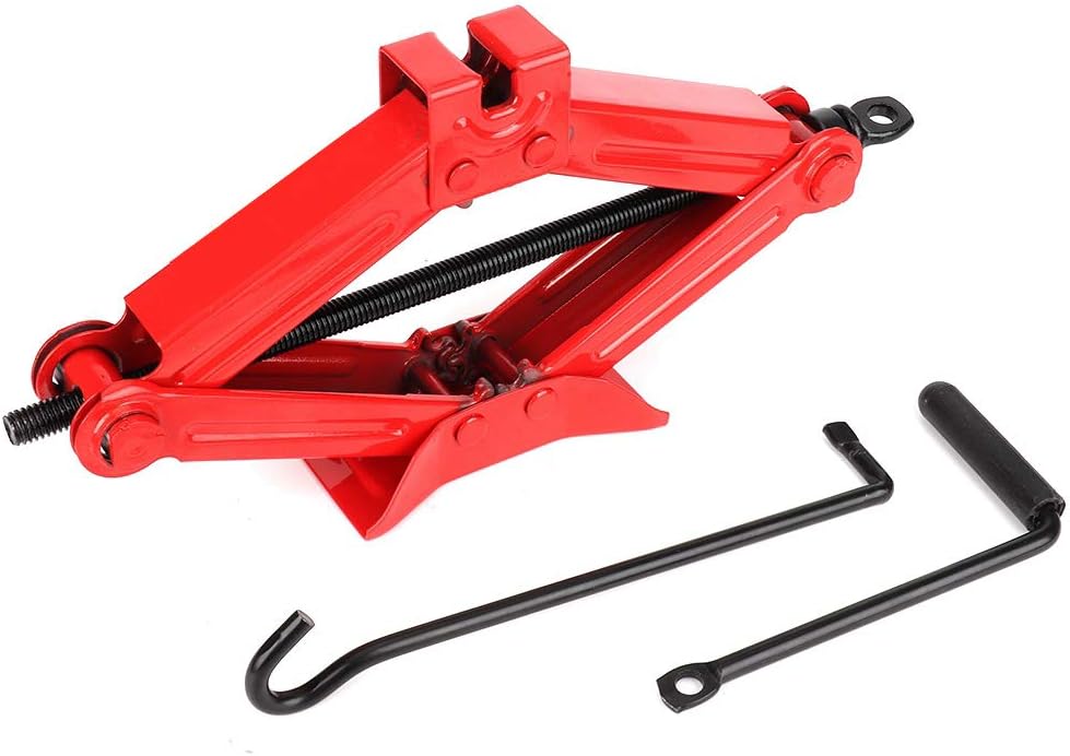 Car Jack, Car Automotive Scissor Jack Stainless Steel Chromed Emergency Crank Lift