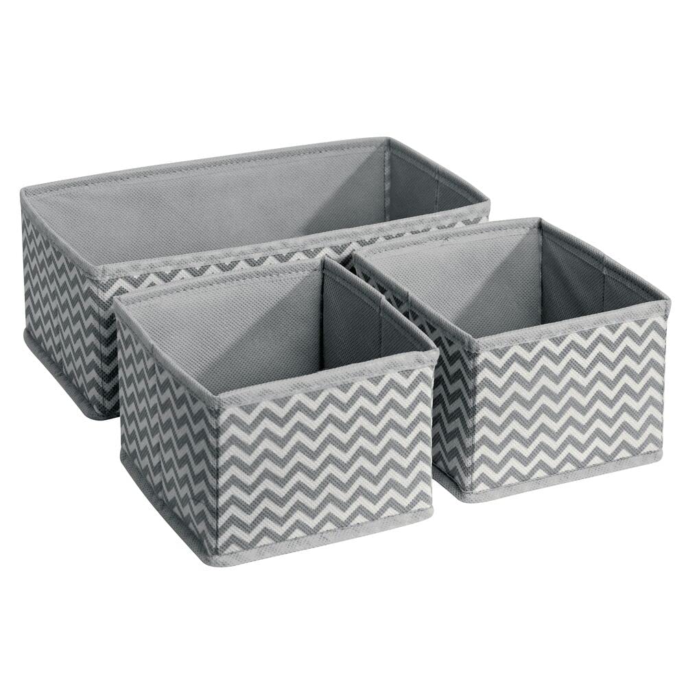 mDesign Scatola portaoggetti per armadi set da 8 3 formati grigio crema
