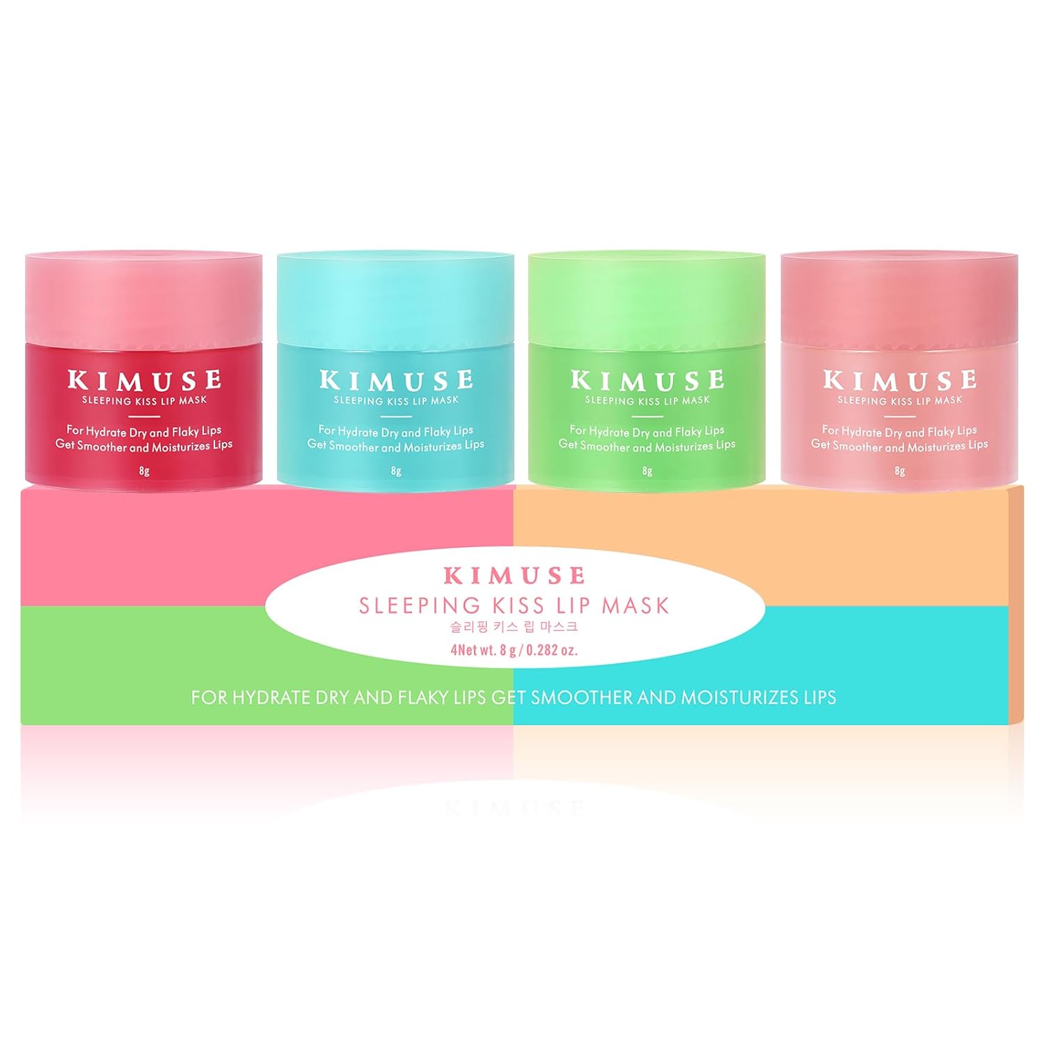KIMUSE Lip Mask Set, 4PCS Lip Sleeping Mask Overnight Treatment Lip Care Products, Moisturize & Nourish, Cracked Dry Lips, Intense Hydration with Shea Butter (SET) KIMUSE Lip Mask Set, 4PCS Lip Sleeping Mask Overnight Treatment Lip Care Products, Moisturize & Nourish, Cracked Dry Lips, Intense Hydration with Shea Butter (SET)