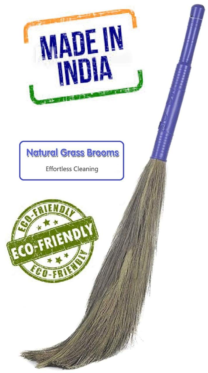 Prime C-2 Big Soft Grass Broom - Eco-Friendly Plastic Handle for All Floor Cleaning | King Size Stick for Home Cleaning
