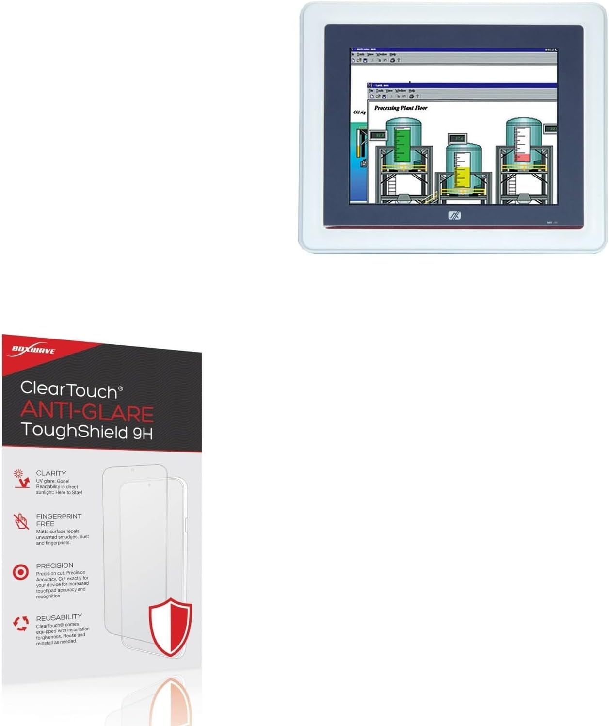 BoxWave Screen Protector Compatible With BSI Computer GOT5840T-845 - ClearTouch Anti-Glare ToughShield 9H (2-Pack), Anti-Glare 9H Tough Flexible Film Screen Protector