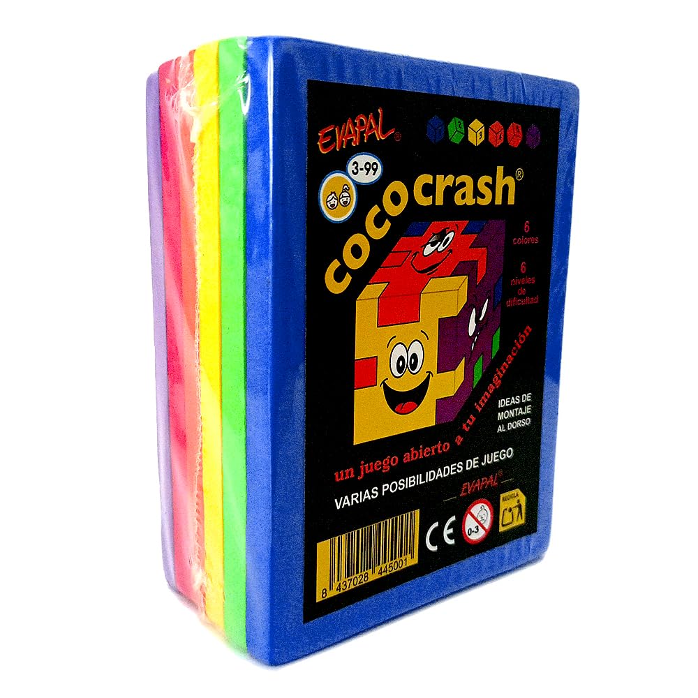 Set de 6 Puzzles 3D Cubo de Goma EVA, 6 Niveles de Dificultad, Juego de Ingenio y Desafío Mental, Coco-Crash, el Original de EVAPAL, Nueva versión 2025