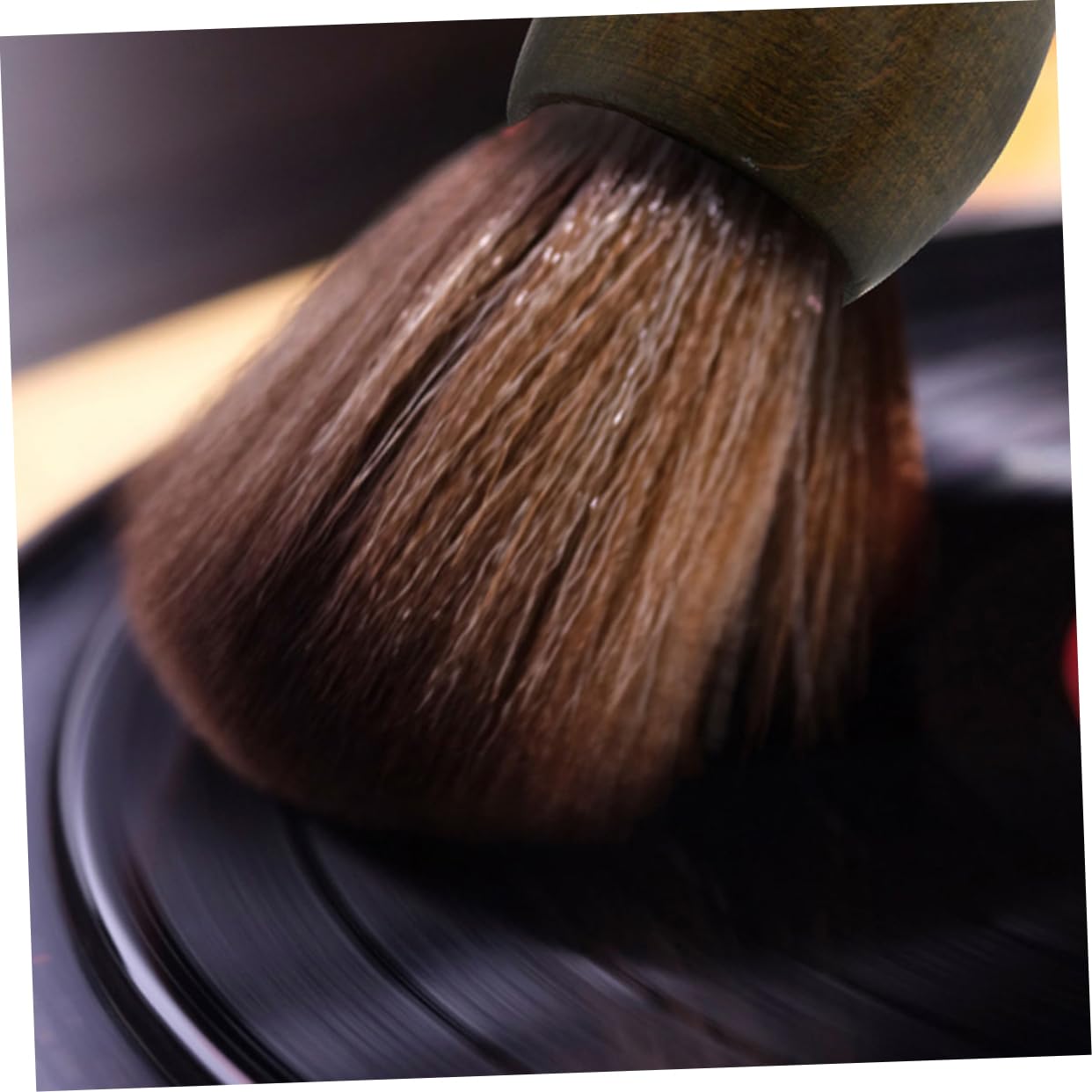 Spazzola per Pulizia Vinile Antistatica Manico in Legno 2 Pezzi | Set 2 Pezzi, Setole Morbide per Polvere e Precisione, per Disco e Puntina del Giradischi
