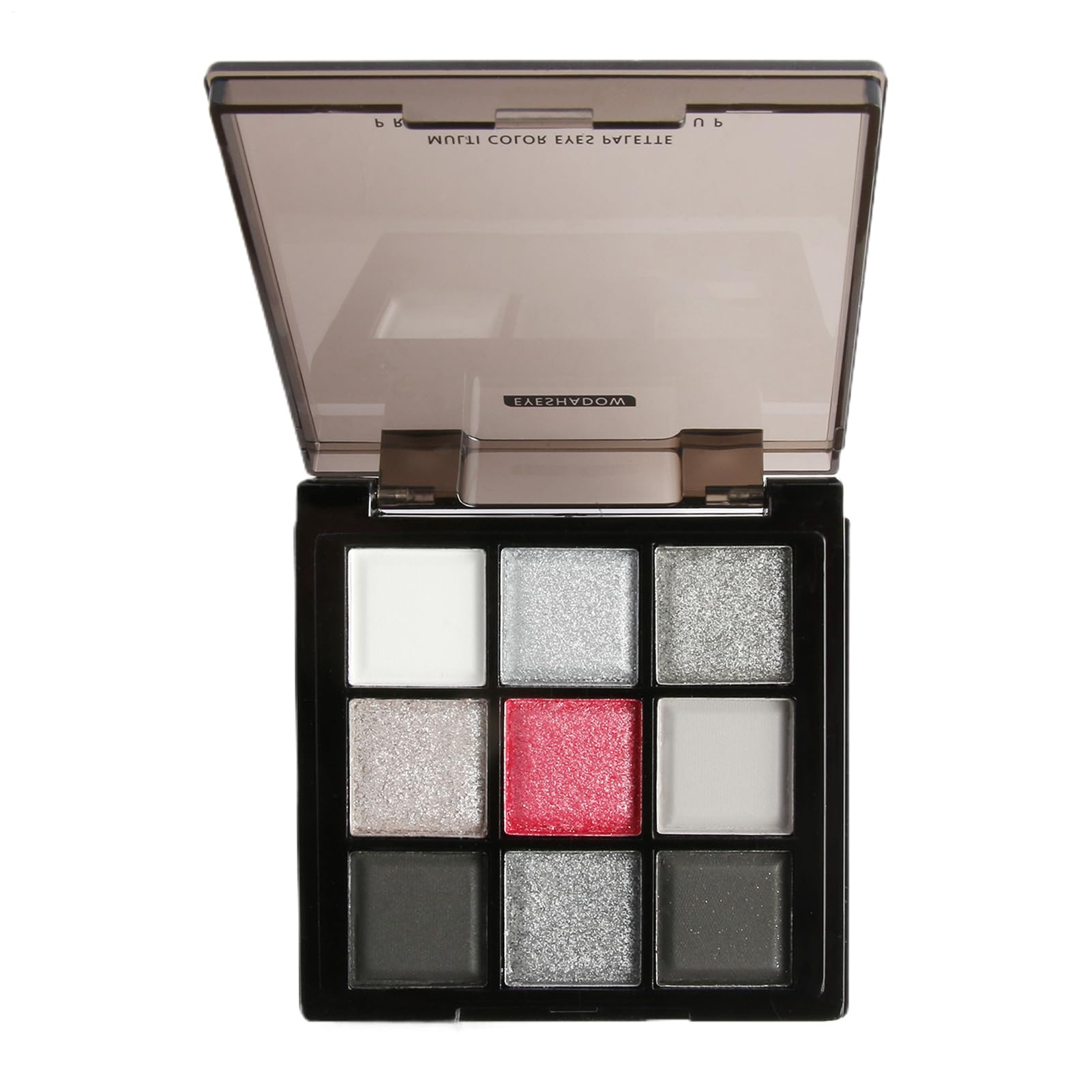 Shaersu Smokey Eyeshadow Palette, sombra de ojos de color gris oscuro | Paleta de sombras de ojos brillantes paleta de maquillaje de ojos mate - 9 colores mezclables, alto pigmentado, de larga