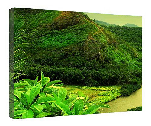 Toile encadrée A Green World 40x50 cm décoration murale en bois
