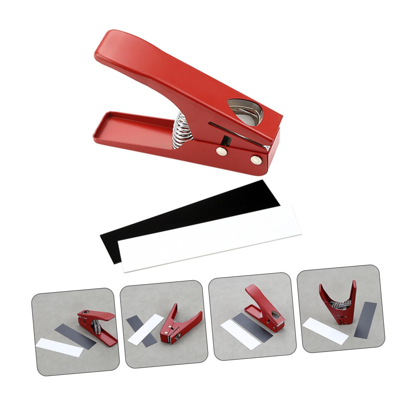 Punzone per Plettri per Creazione Plettri Personalizzati in Metallo Rosso per Chitarra Strumento Resistente per Taglio di Materiali Diversi
