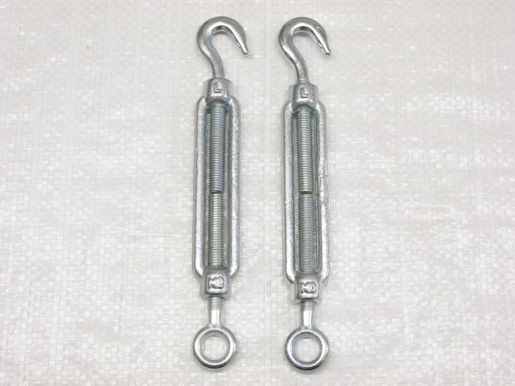 Secure Fix Direct Hook To Eye Turnbuckle Galvanised Open Body Straining Screws X2 From 5Mm - 32Mm (Caravan Open Body Screw Hook)