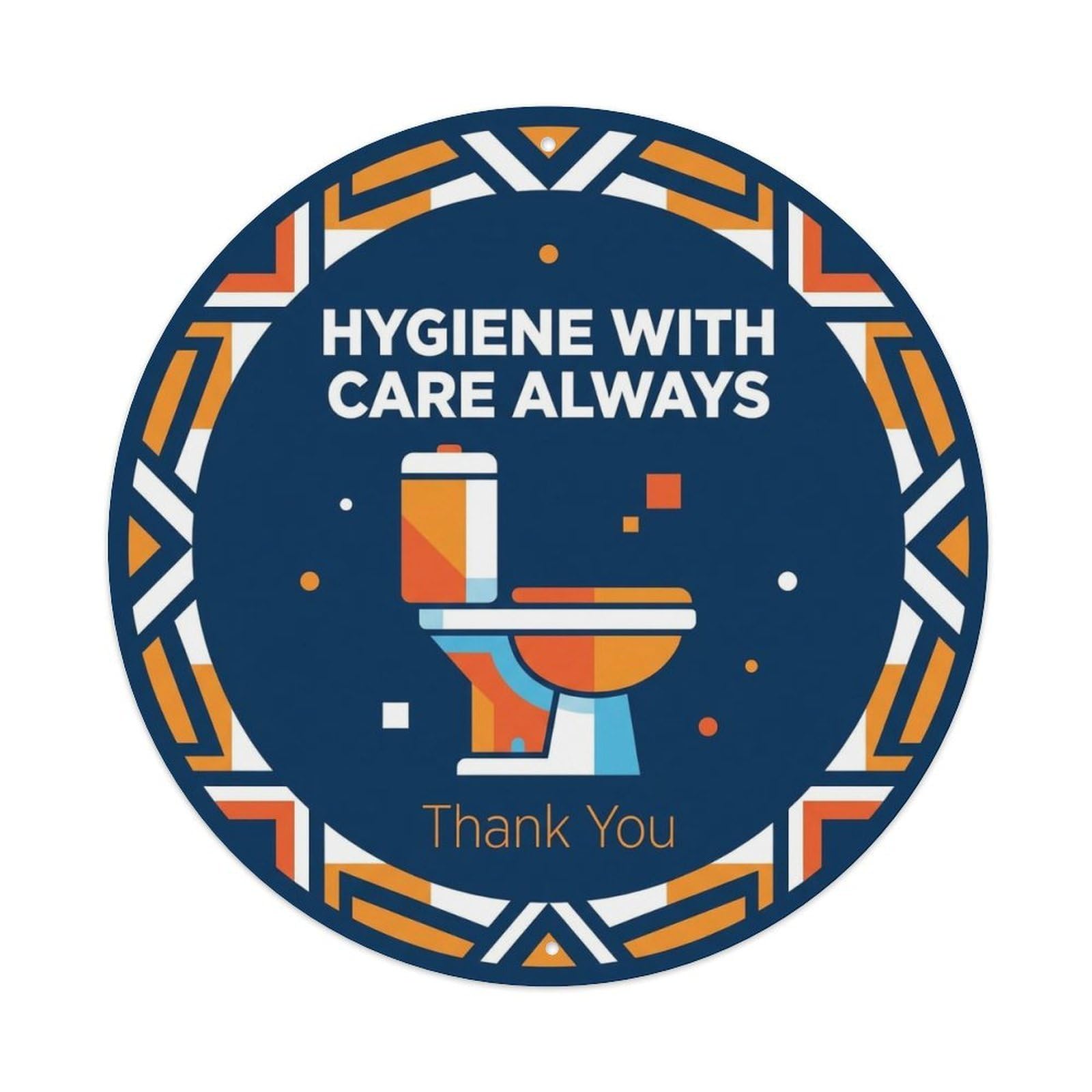 Toilet Clean Bathroom Reminder Hygiene With Care Metal Tin Sign