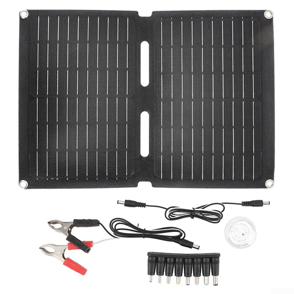 Panneau monocristallin 5 V, pliable, portable, panneau photovoltaïque, alimentation hors réseau pour camping-car, abri de jardin, caravane (2 plis)