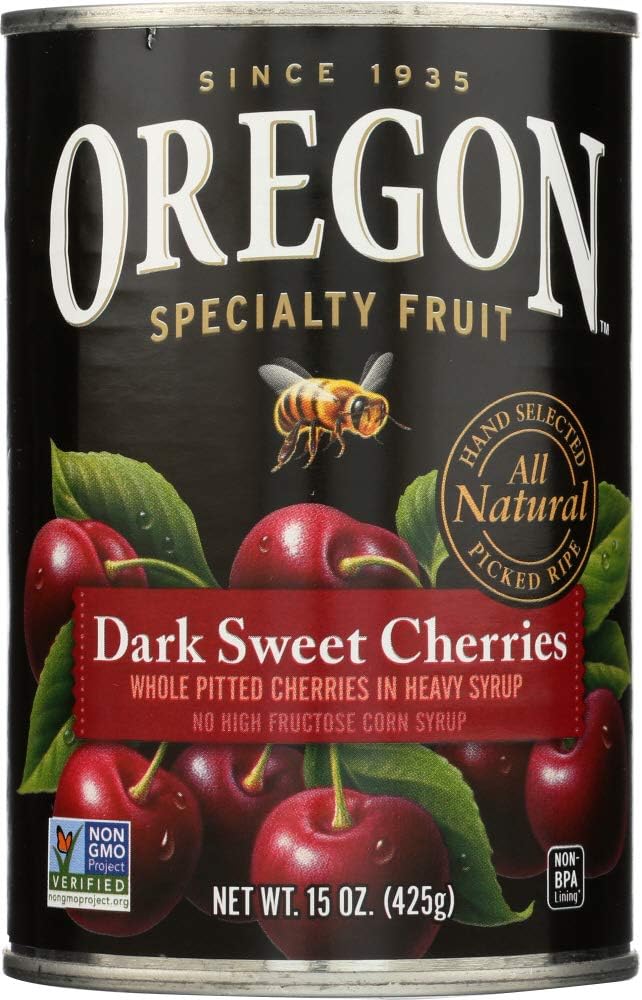 Oregon Fruit Products Pitted Dark Sweet Cherries in Heavy Syrup -- 15 oz (Pack of 2)