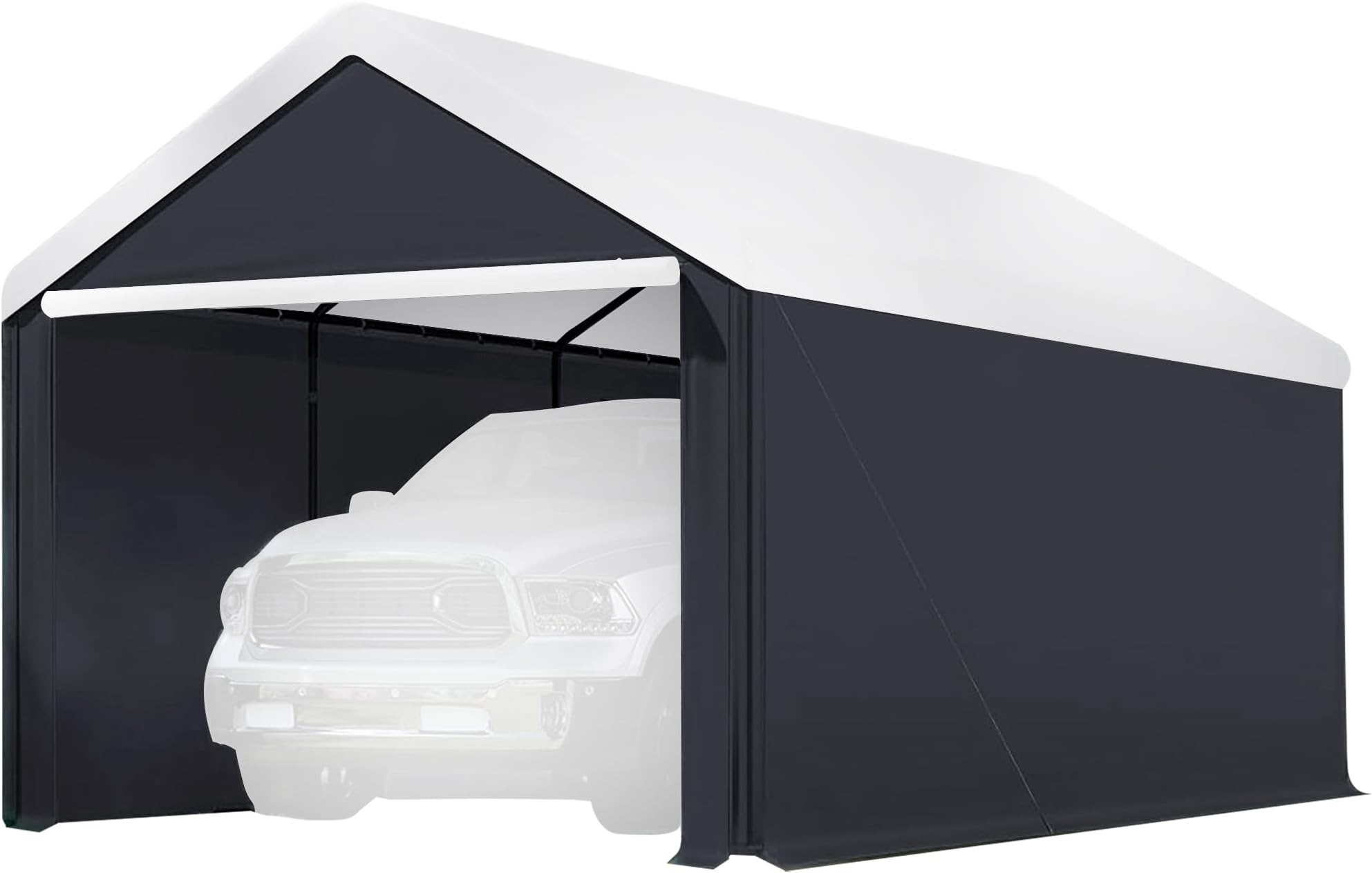 Canopy Car Tent Sidewalls for Carport, Garage & Shed, Domain, 10 x 20 Ft, Black (Roof and Canopy Not Included) - Portable Vehicle and Motorcycle Shelter - Large Outdoor Storage