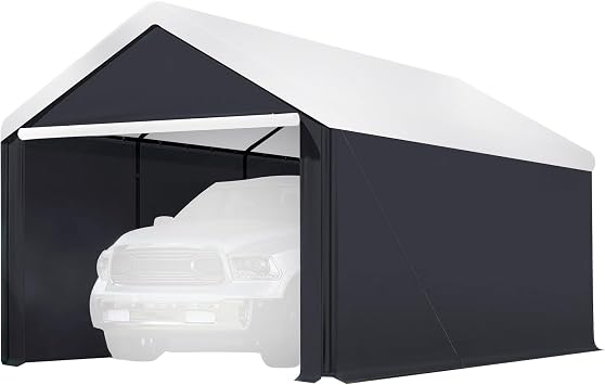 Caravan Canopy Car Tent Sidewalls for Carport, Garage & Shed, Domain, 10 x 20 Ft, Black Roof and Canopy Not Included - Portable Vehicle and Motorcycle Shelter - Large Outdoor Storage