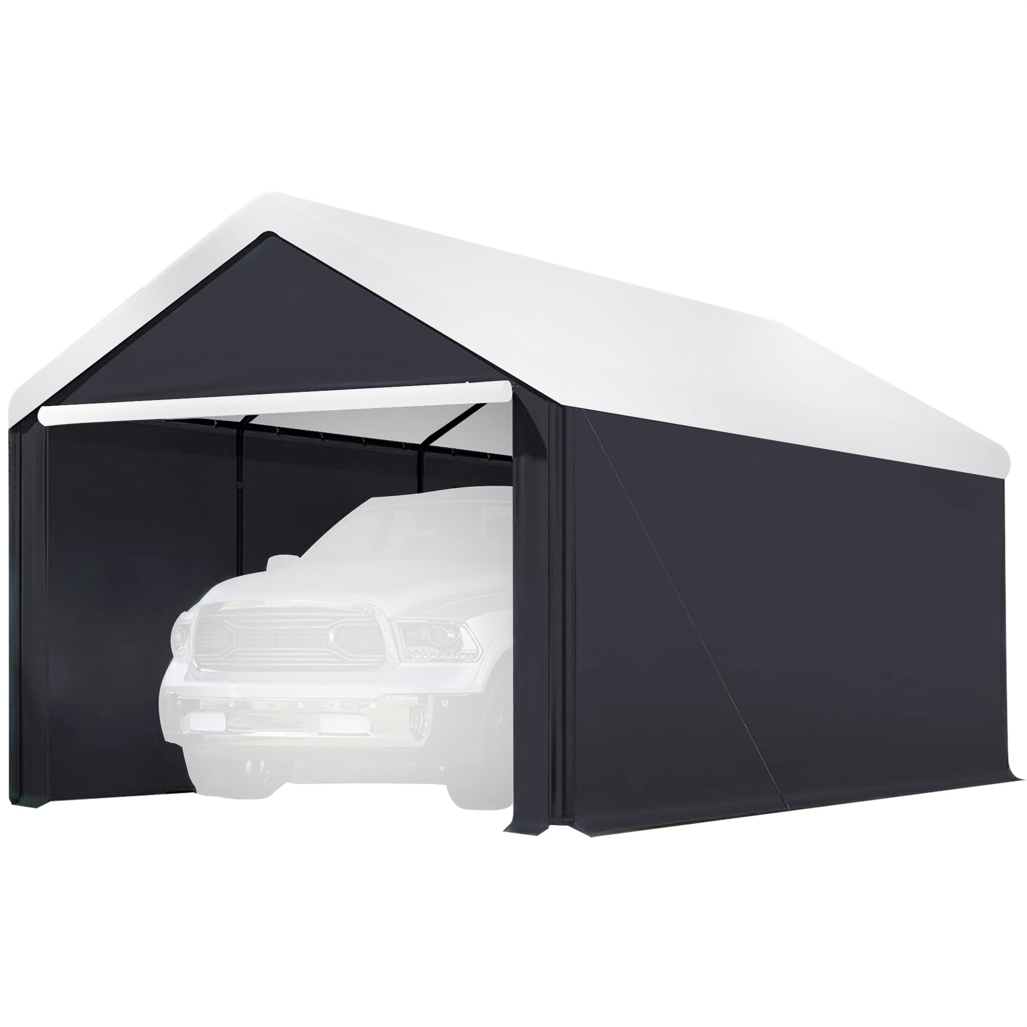 Caravan Canopy Car Tent Sidewalls for Carport, Garage & Shed, Domain, 10 x 20 Ft, Black (Roof and Canopy Not Included) - Portable Vehicle and Motorcycle Shelter - Large Outdoor Storage