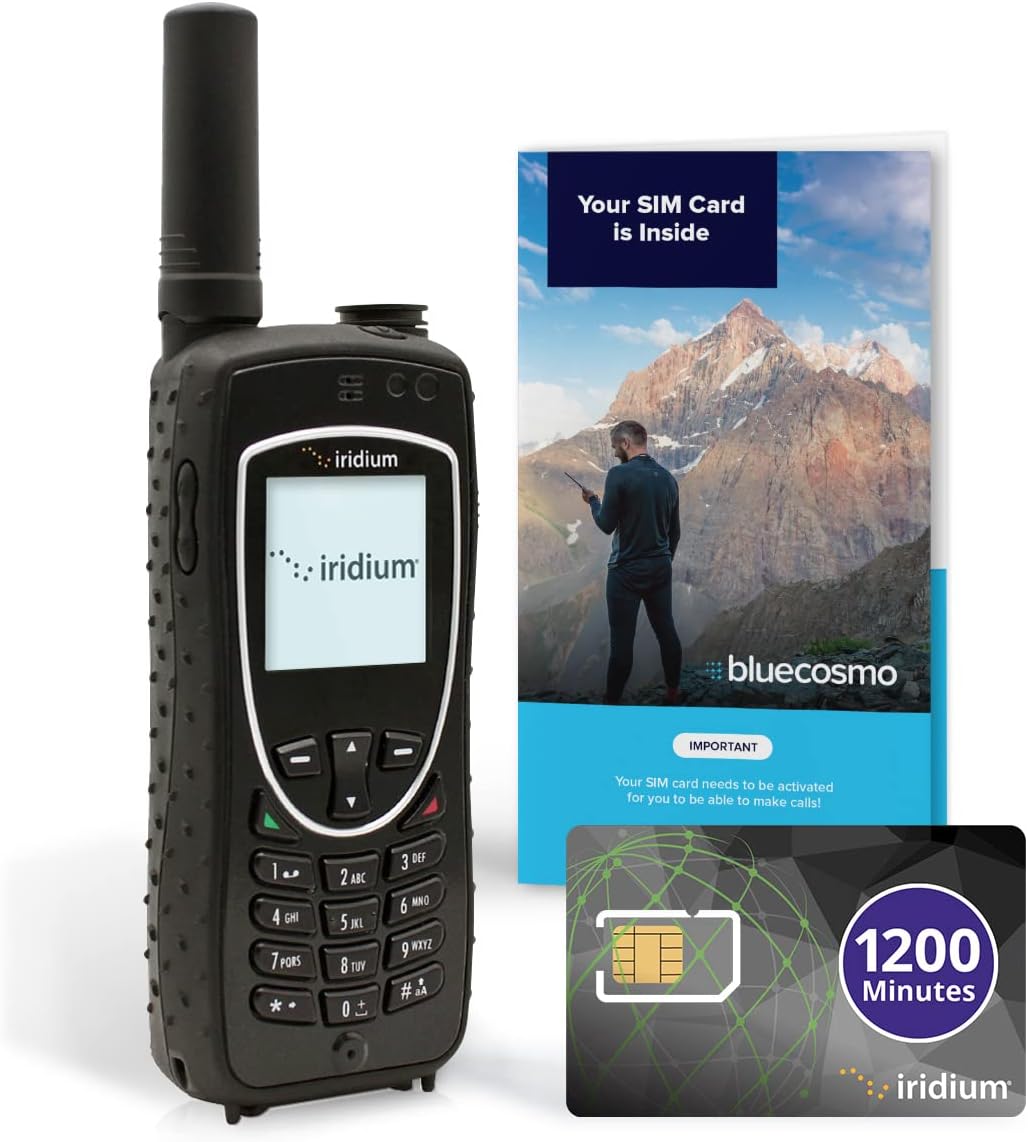 Iridium Extreme Satellite Phone & 1200 Minute 2 Year Global Prepaid SIM Card - Voice, SMS Text Messaging, GPS Tracking, Emergency SOS - Online Activation - 24/7