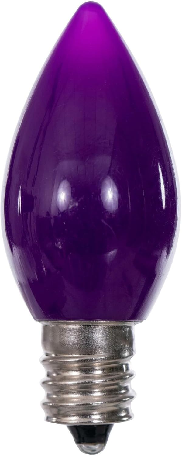 Vickerman C7 Ceramic LED Purple Bulb Nickel Base, 130V .96 Watts, 3 diodes, 25 Bulbs per Pack