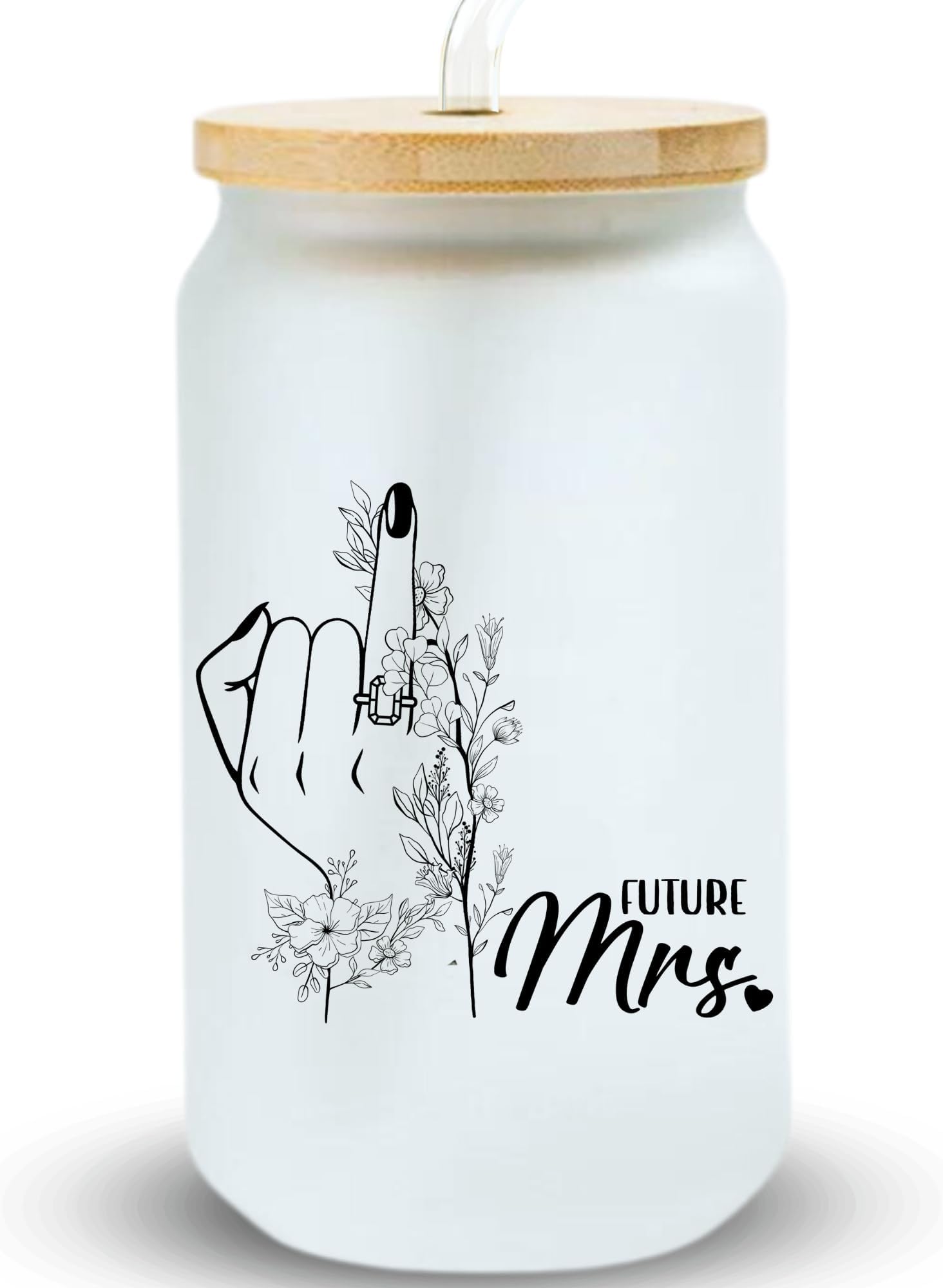 Future Mrs Gifts Glass Coffee Cups, Engagement Gifts For Women, Newly Engaged Gifts For Her, Mrs Cup Gift for Bride Bachelorette Party (Future Mrs)