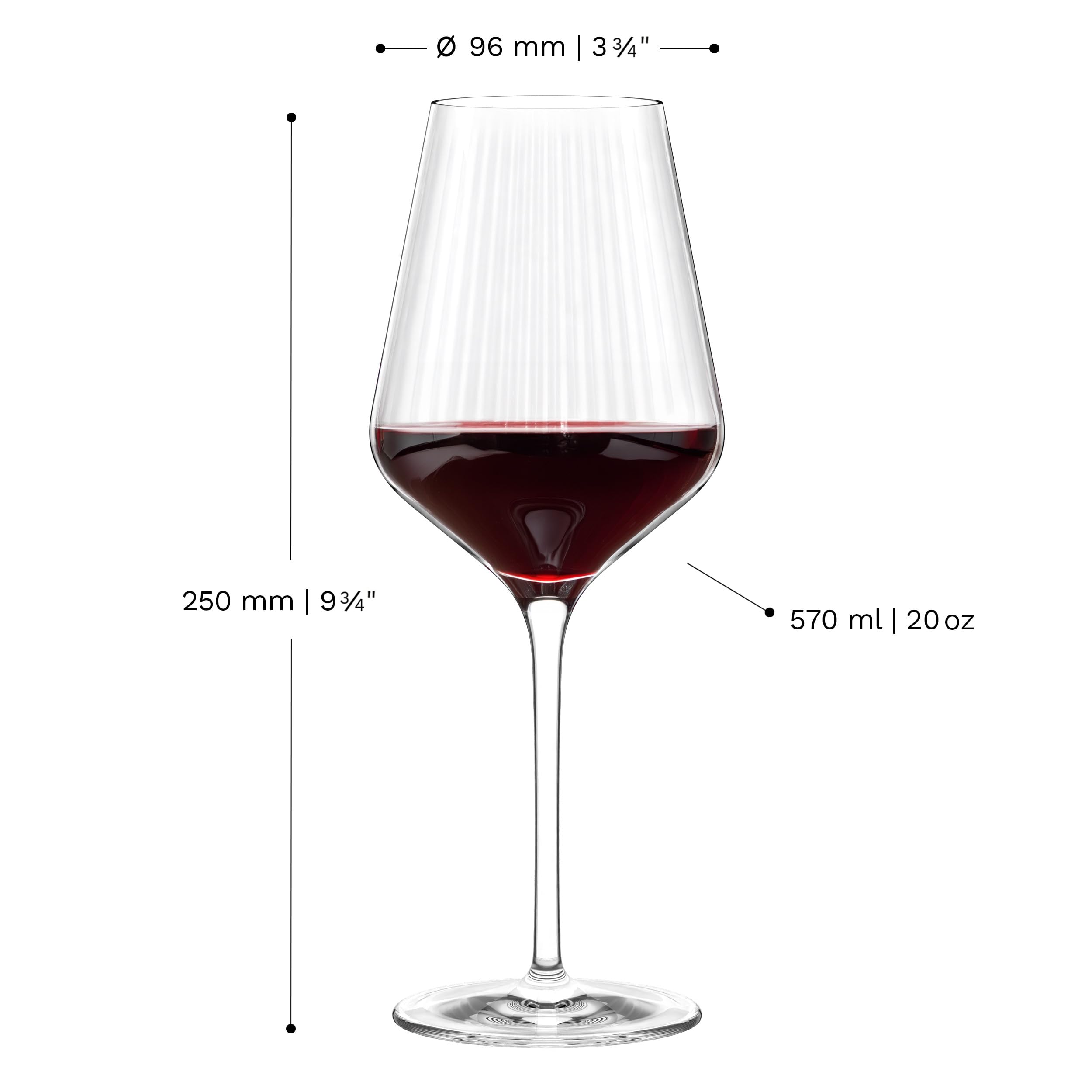 Stölzle Lausitz Kieliszki do wina czerwonego Symphony Zestaw 6, 570 ml – Eleganckie kryształowe kieliszki do wina czerwonego – Maksymalne rozwinięcie aromatów – Zmywarka & odporne na uderzenia