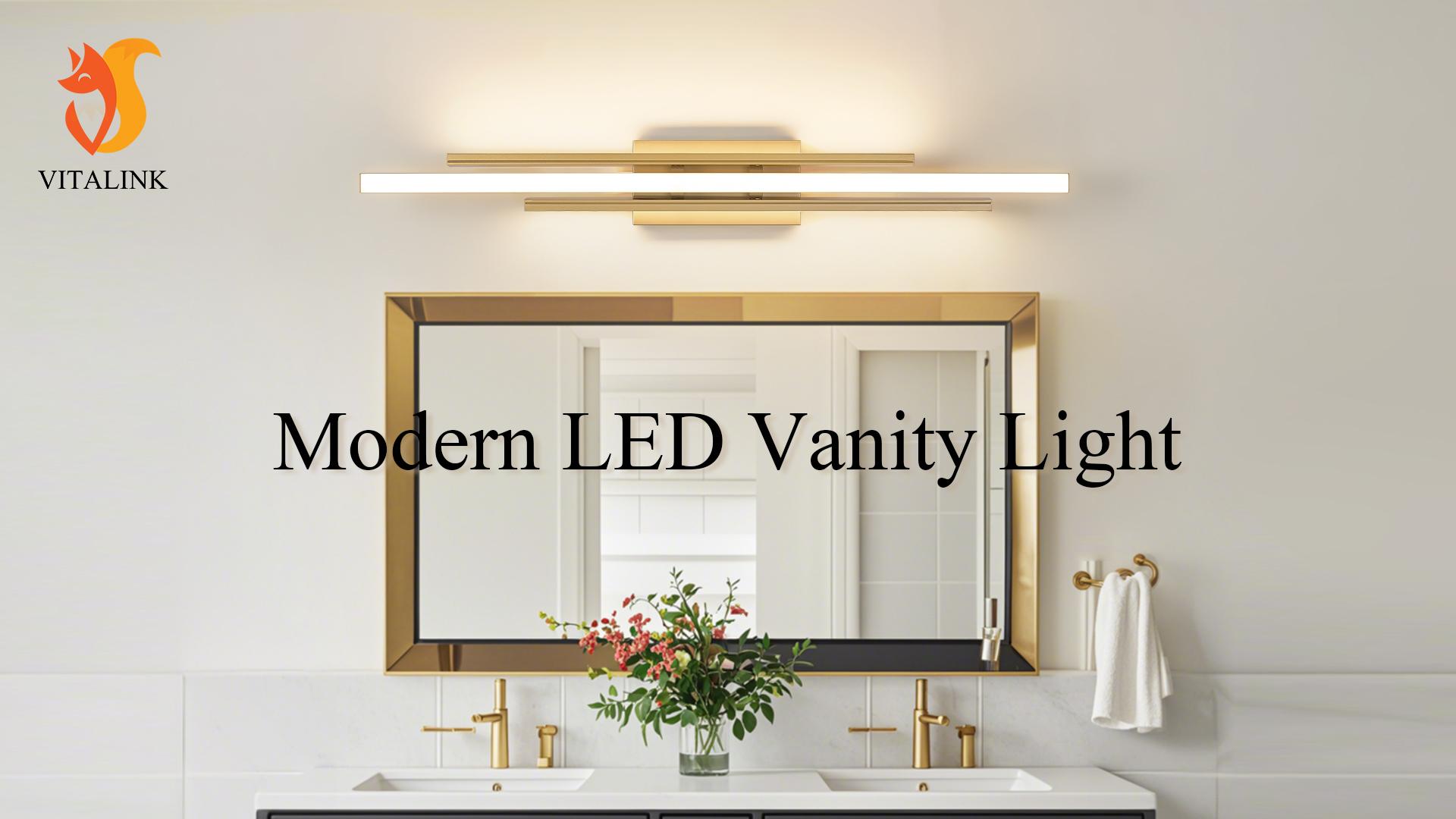 Image of VitaLink Black Vanity Light, 35 inch Modern LED Wall Light Long Wall Lamp for Bathroom Over Mirror Dimmable Hardwired Wall Mount Lighting Over Vanity Indoor 5CCT(3000K /3800K /4500K /5200K /6000K)