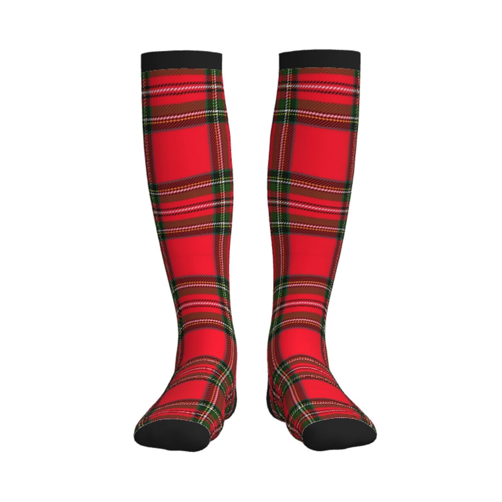 Peiyeety Unisex As Pic Royal Stewart Tartan Compression Socks For Women Men Knee High Running Sock