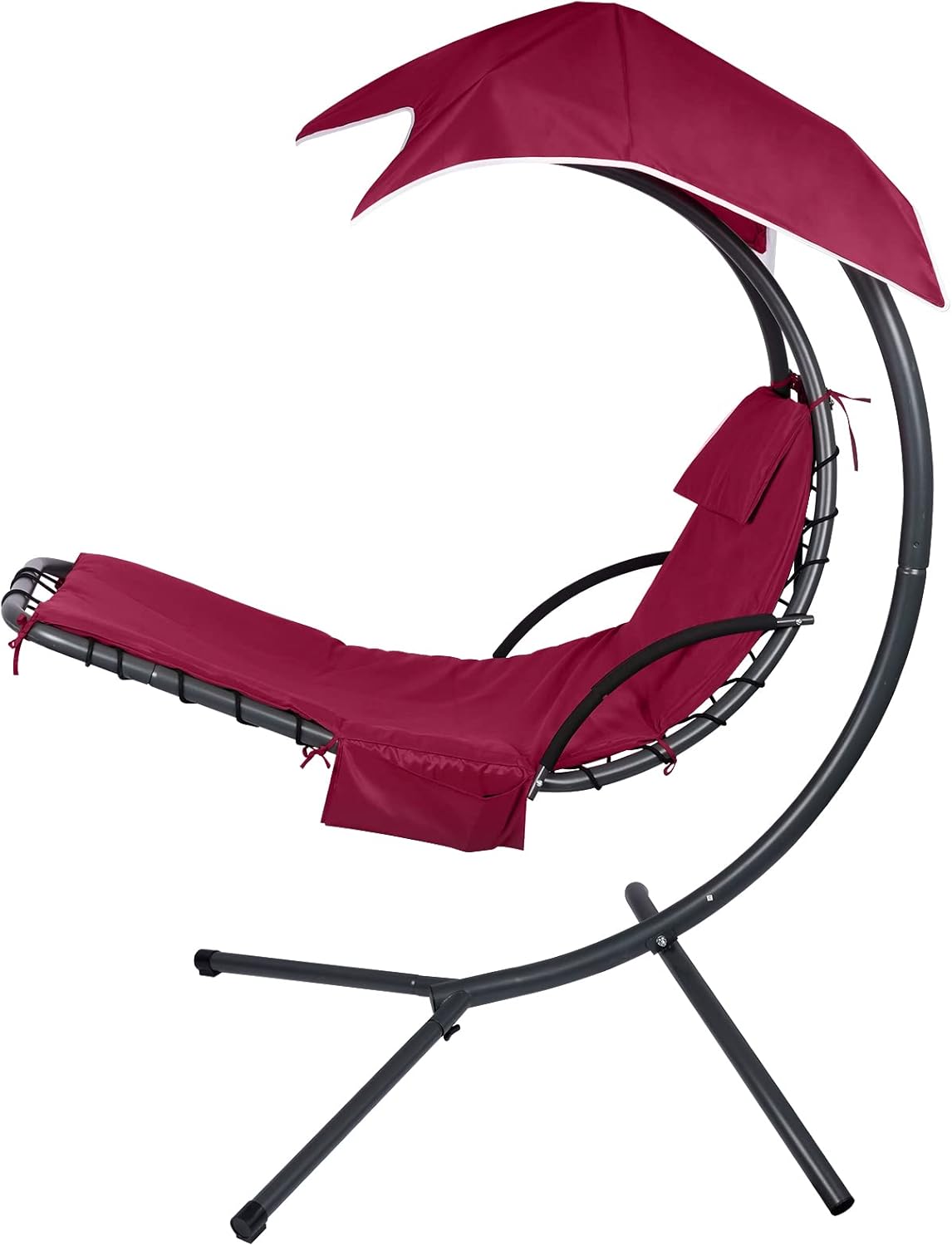 Patio Hanging Lounge Chair Replacement Cushion Cover and Umbrella Fabric,for Outdoor Hanging Hammock Chair Outdoor Chaise Chair Pillow Pad Replacement Cushion Cover(Cover Only) Red