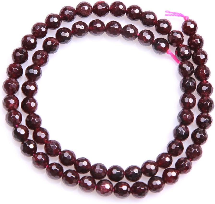 Sweet & Happy Girl'S Store 6mm Round Faceted Gemstone Garnet Beads Strand 15 Inch Jewellery Making Beads, 6mm Faceted, Klein - Image 5