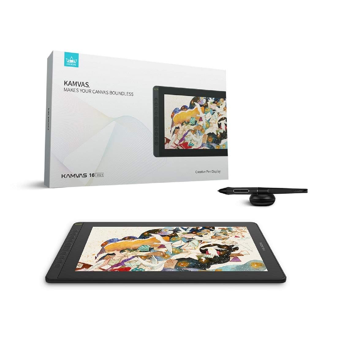 HUION Kamvas 16 (2021) Graphics Pen Display Tablet with Battery-Free Stylus PW517 | 15.6" Full HD IPS Screen | 8192 Pressure Levels | 120% sRGB | USB-C | Support Windows, Mac & Android | (Black) 3