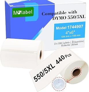 Replacement for Shipping Labels 4"x6" Direct Thermal Printer Labels 4XL 5XL 1744907 Lables for Dymo Roll,Zebra,Address Internet Postage Thermal Labels[2 Rolls,440 Labels]