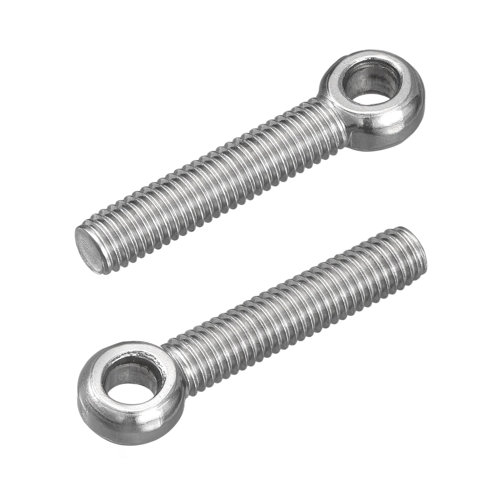 sourcing map 4Pcs M8 x 45mm Lifting Eye Bolts, 304 Stainless Steel Machinery Shoulder Swing Bolt Lifting Ring Eyebolt for Pipeline Gate Valves, Building Steel Pipe Fasteners, Silver