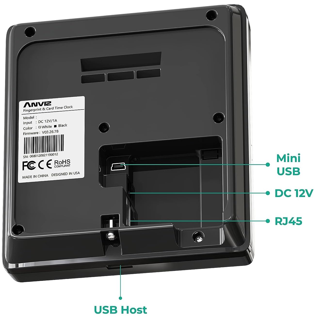 ANVIZ W1 PRO WIFI Détection de présence : Biométrique, Badge Rfid et PIN, Linux, CPU 1 GHZ, LCD TFT 2,8", Tcp/ip, Wifi, Clavier à Touch.