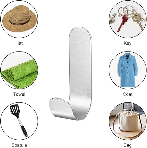 Miniatura 3 de TOULIFLY Ganchos de pared, ganchos de 22 libras (máx.) para colgar, ganchos reutilizables sin costuras, ganchos adhesivos impermeables y