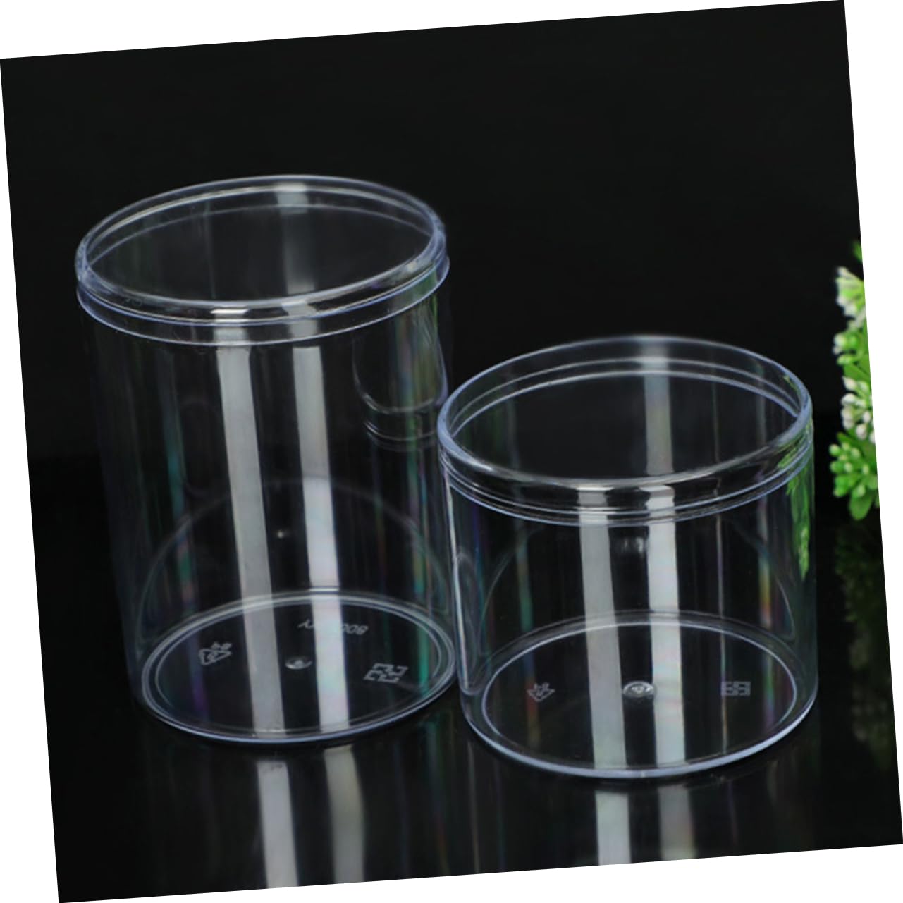 15 Tarros de Almacenamiento de Plástico Transparente Redondos con Tapa Hermética para Organización Fácil en Cocina y Despensa, Capacidad 225ml