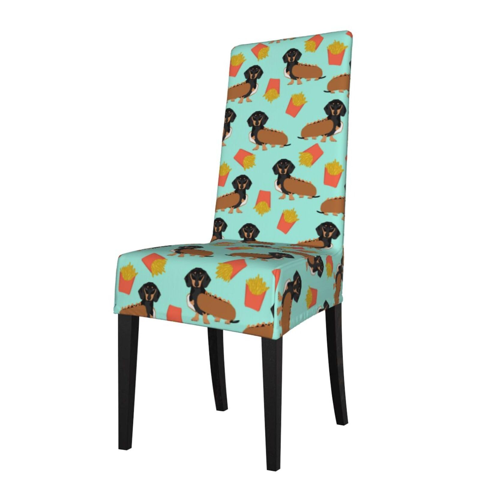 Lkymoh As Picture Sausage Dog Dachshund, Chair Covers Stretch Chair Slipcovers For Dining Room, For Party Pet Protection Universal Fit Soft Polyester