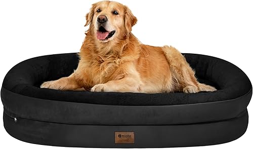Miniatura 30 de Cama ortopédica lavable grande para perros: Cama impermeable para mascotas con respaldos - Funda extraíble y lavable para cama de perro grande de