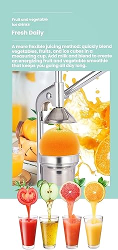 Miniatura 3 de Exprimidor de hierro fundido, prensa manual de hierro fundido, extractor de jugo de prensa manual resistente para jugo de naranja de limonada
