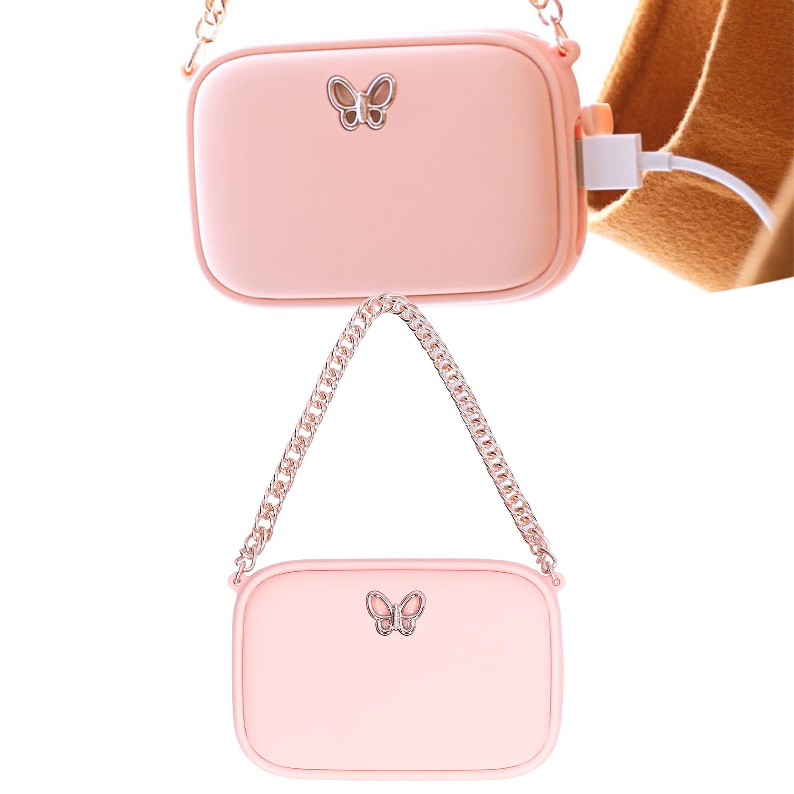 Scaldamani elettrico 45‑55℃ Borsa riscaldante bifacciale Scaldamani Power Bank Scaldamani con ricarica USB 2 in 1