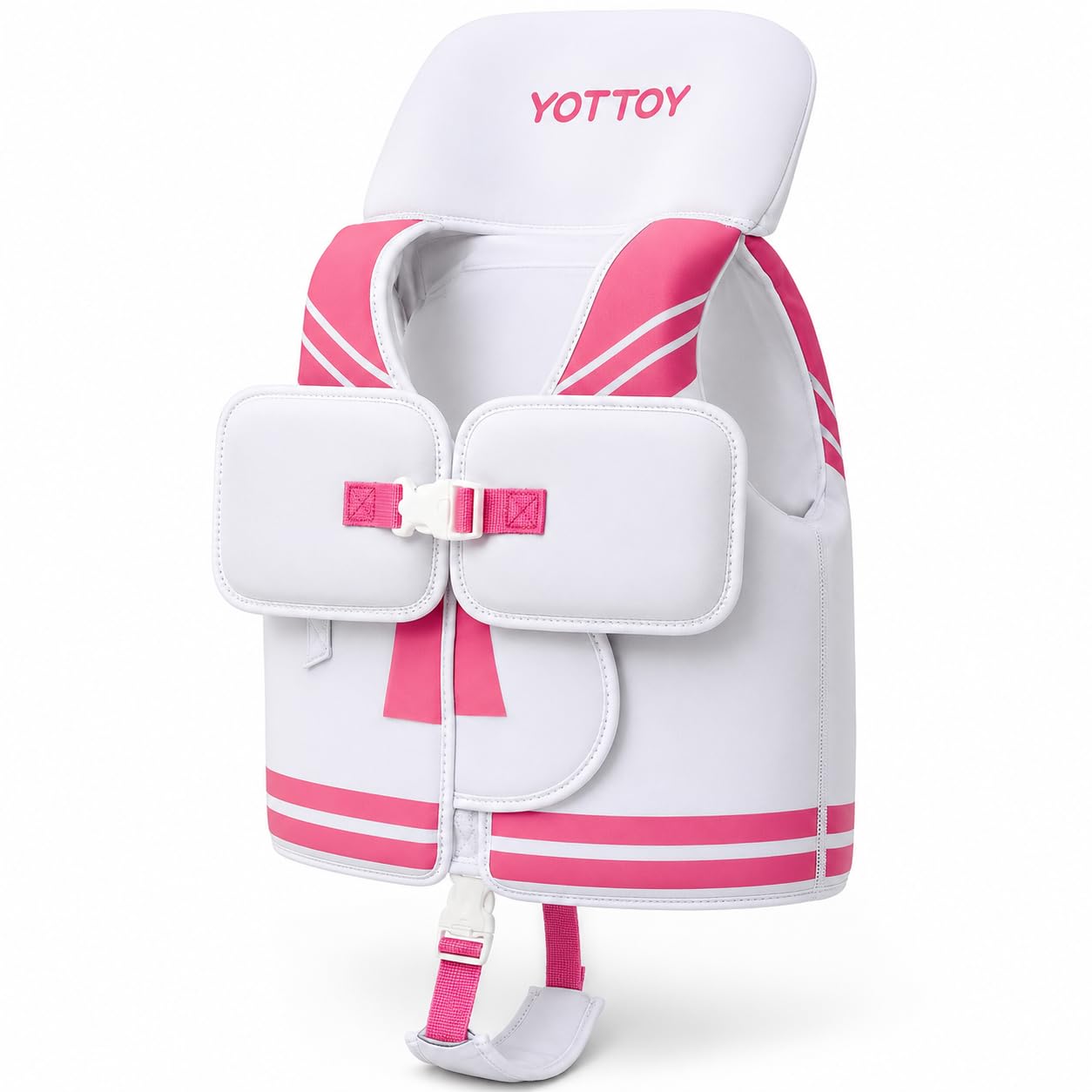 YOTTOY Toddler Swim Vest for 20-30-50-70 lbs Kids, Adjustable Toddler Floaties for 1-3-5-6-9 Years Old, Bright Color Kids Swim Vest (Pink, Fit 3-6 Years, 30-50 lbs)