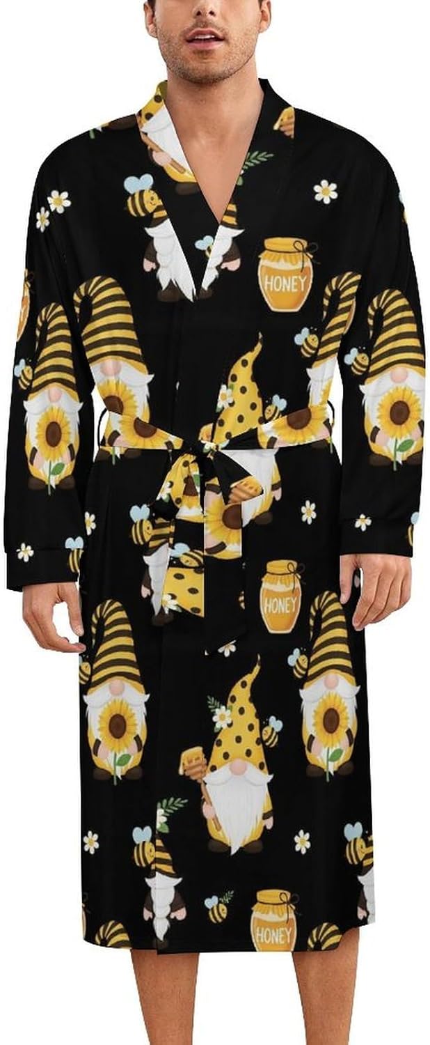 Kimono Robes for Men, Long Sleeve Breathable Bathrobes Open Front, Multi Functional Robe for Hotel, Bedroom
