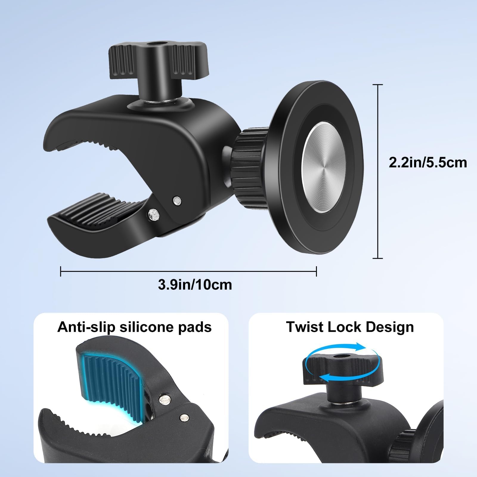 EEEKit Support Téléphone Vélo, Magnétique Moto Porte Téléphone pour iPhone Magsafe et Tous Smartphones, pour Stationnaire Vélo Course Tapis Fitness Équipement