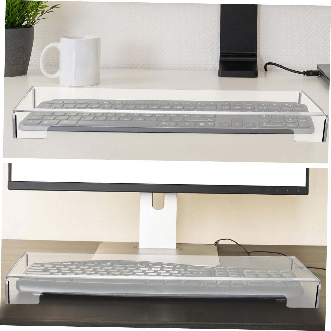 PATKAW Clear Acrylic Keyboard Cover Protector Mechanical Keyboard Cover Anti-Cat Anti-hit Keyboard Case