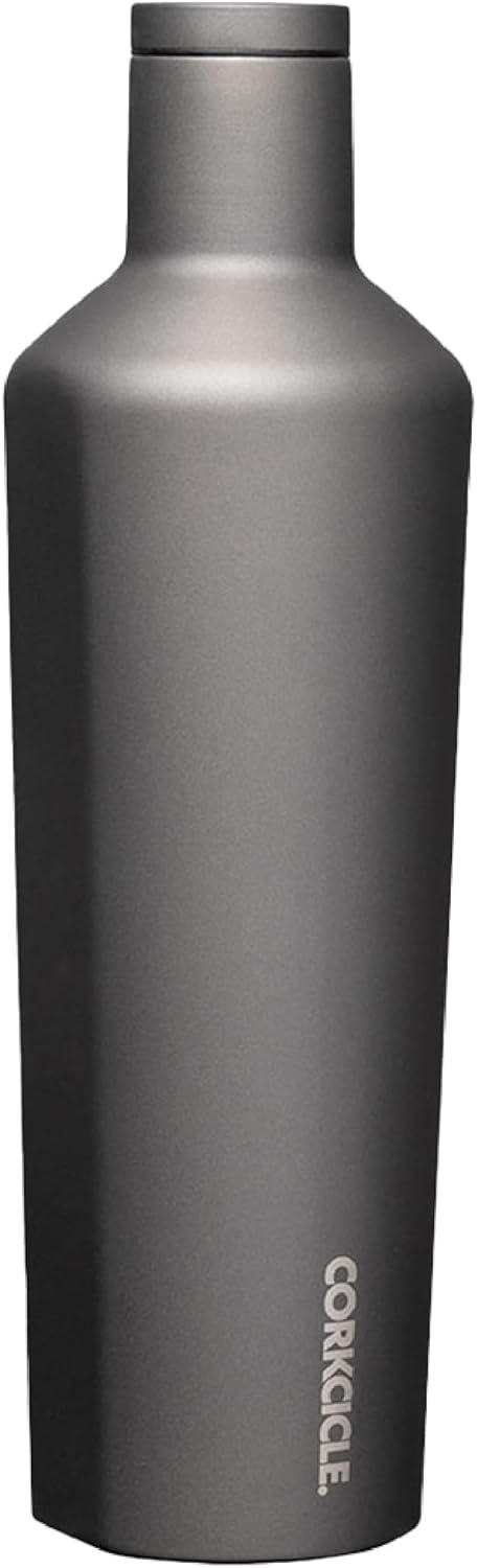 Corkcicle Classic Canteen Insulated Water Bottle - Stainless Steel Reusable Tumbler - Triple Insulated - Keeps Drinks Cold 25 Hours or Hot 12 Hours - Cupholder Friendly - Ceramic Slate - 25 oz