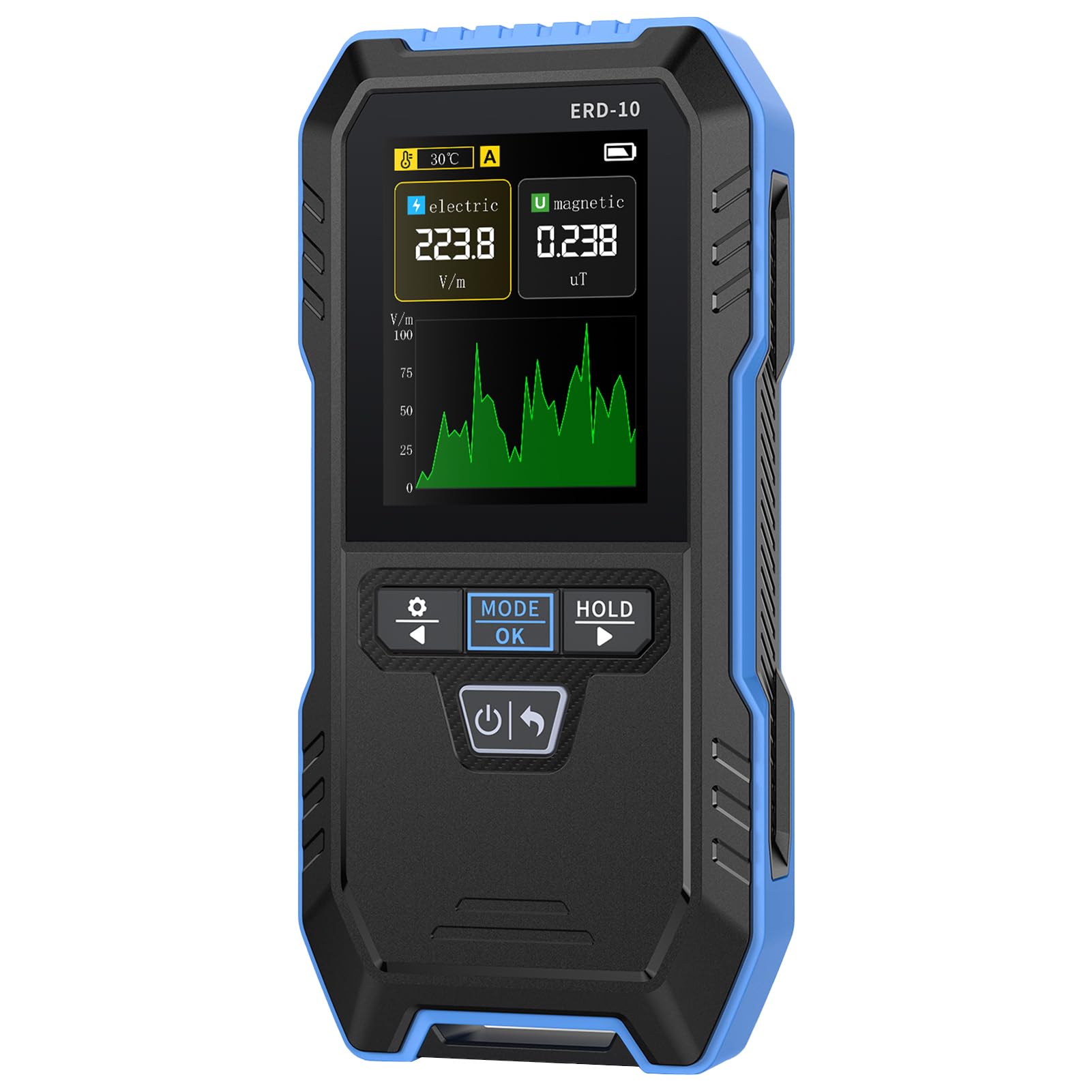 DEWIN ERD-10 EMF Messgerät Strahlungsdetektor, 3-in-1 Tragbarer Handheld Detektor für Elektromagnetische Strahlung Gleichzeitige Messung von EF, MF, RF