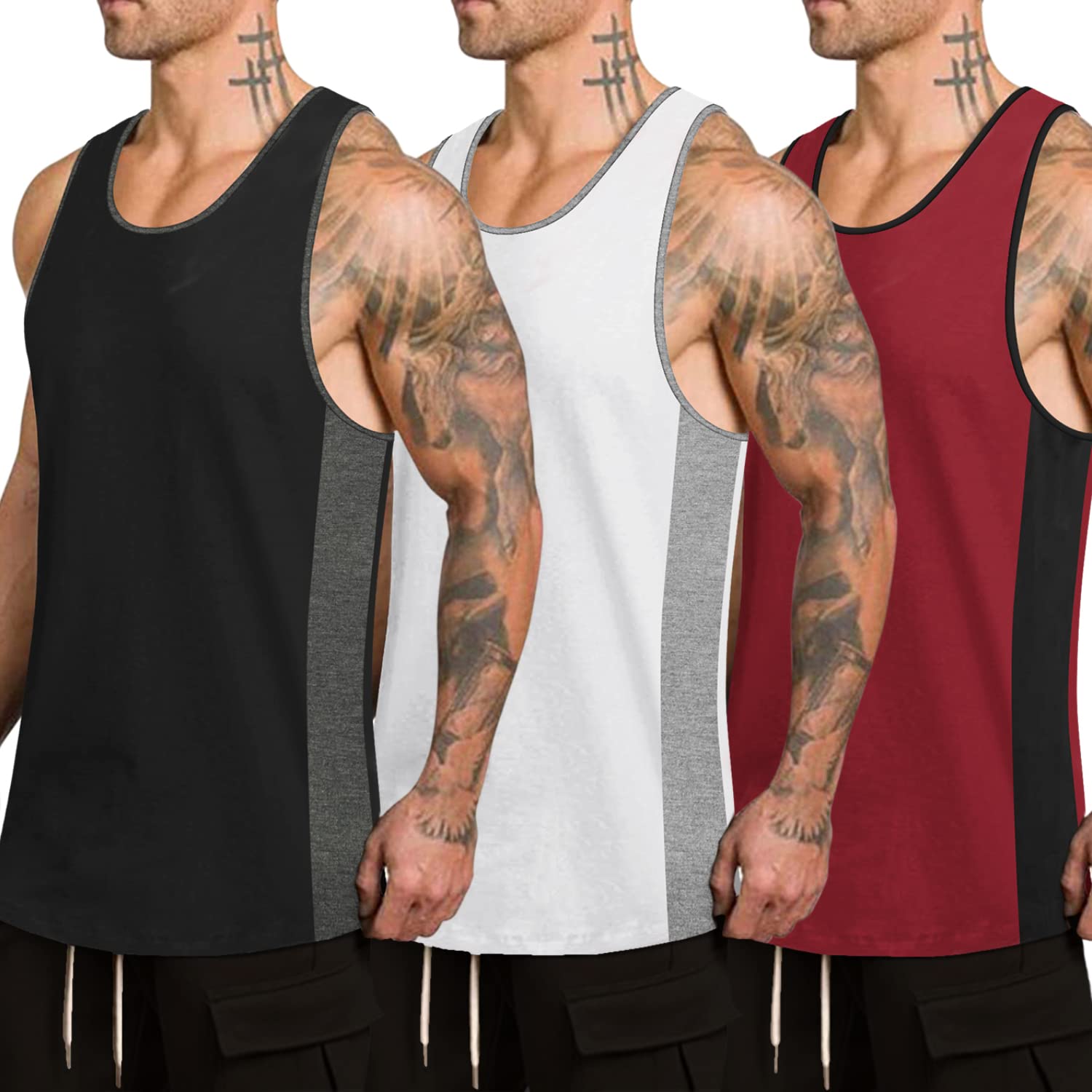 COOFANDY Men's Gym Tank Tops Y-Back Workout Muscle Tee Training Bodybuilding Fitness Sleeveless T Shirt
