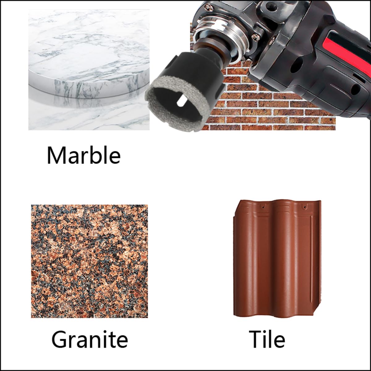 8-teiliges Diamant-Kernbohrerset und Lochsägen mit M14-Gewinde für Winkelschleifer, Bohrmaschine und SDS-Plus-Bohrer – Inkl. Aufbewahrungskoffer – Ideal für Fliesen, Marmor, Granit, Keramik und Glas