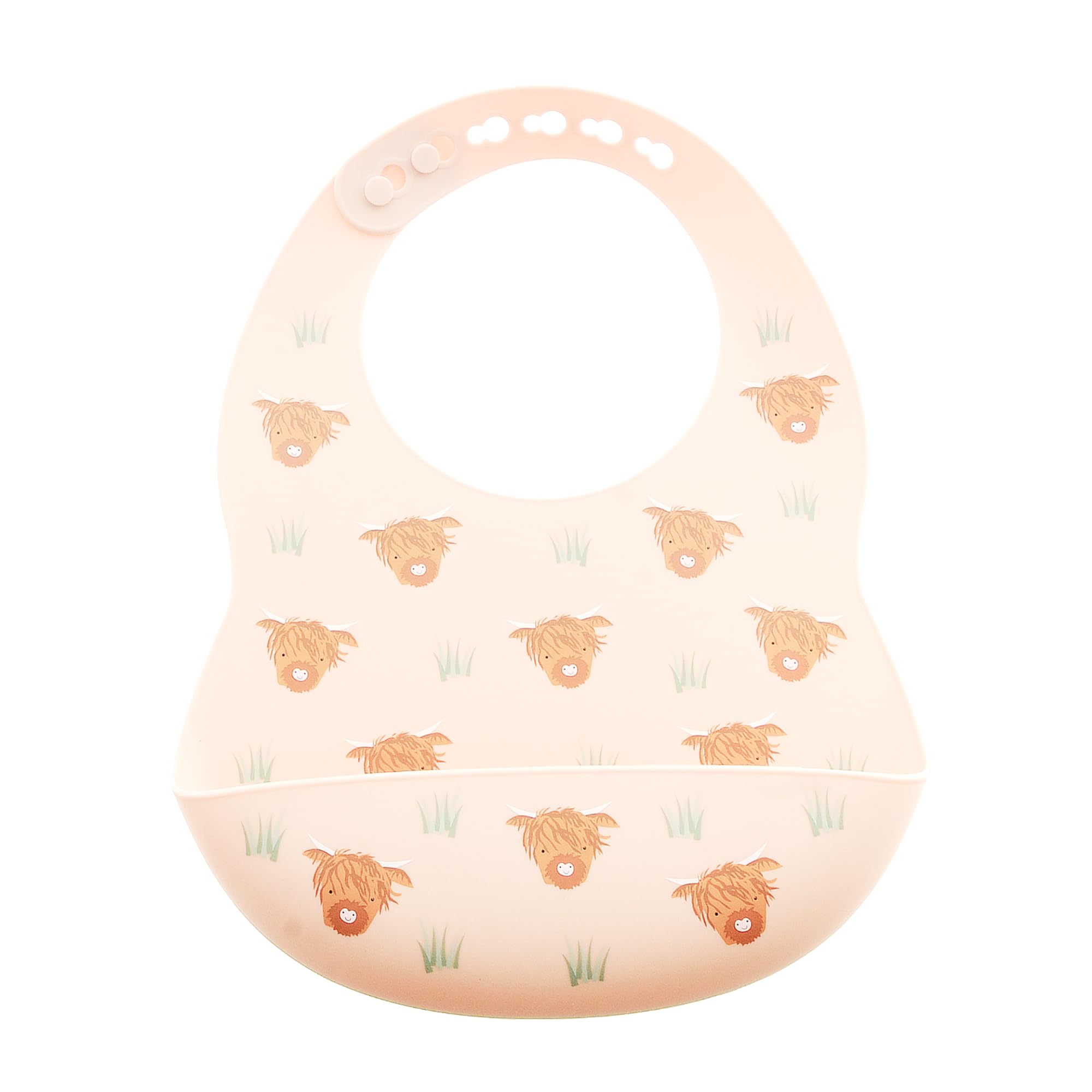 Ziggle Unisex Kids Catch It Silicone Bib Highland Cow