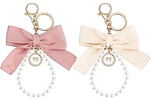 Elegant Bow Pearl Car Keychains for Women