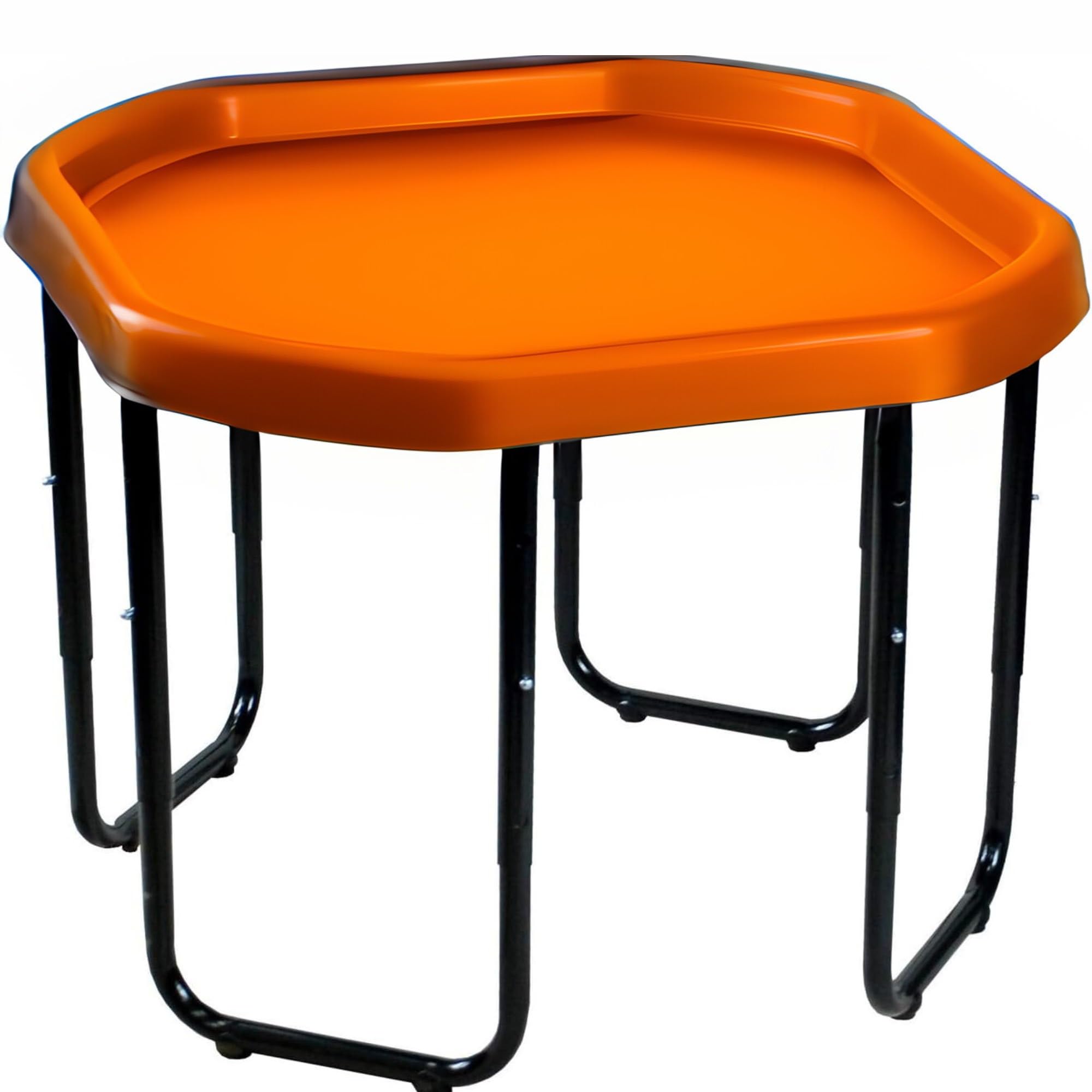 OptiProducts Kids Mixing Play Tray 70cm with Height Adjustable Stand (SMALL) Sensory Activity Table for Sand, Water, Mud & Messy Play | Indoor & Outdoor Use - ORANGE